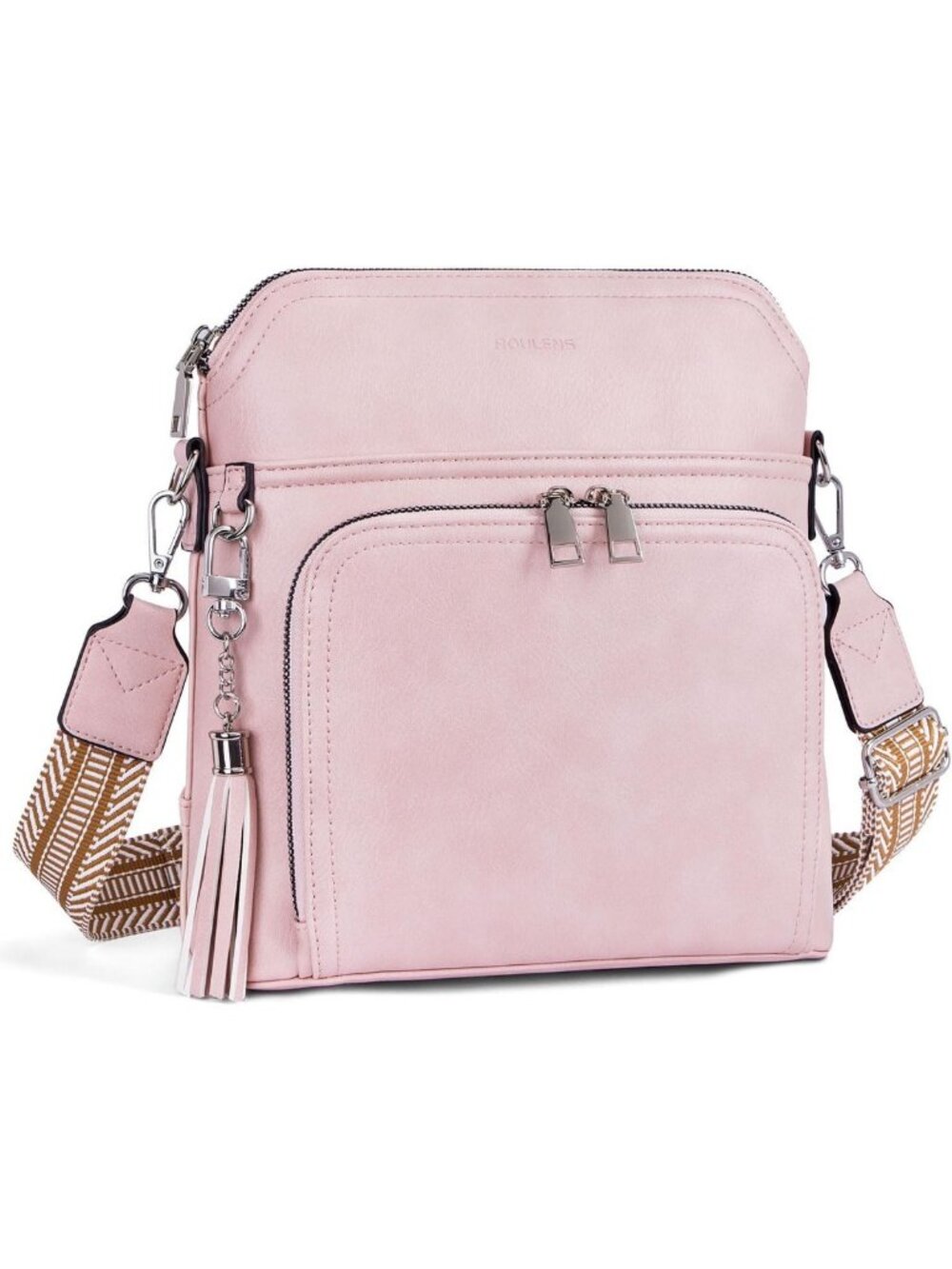 Vegan Leather Crossbody Purse for Women - Medium Travel Wallet Bag with Tassel